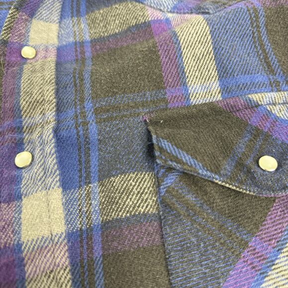 Vintage Men’s OshKosh B’Gosh Pearl Snap Flannel Shirt Plaid - Picture 4 of 6